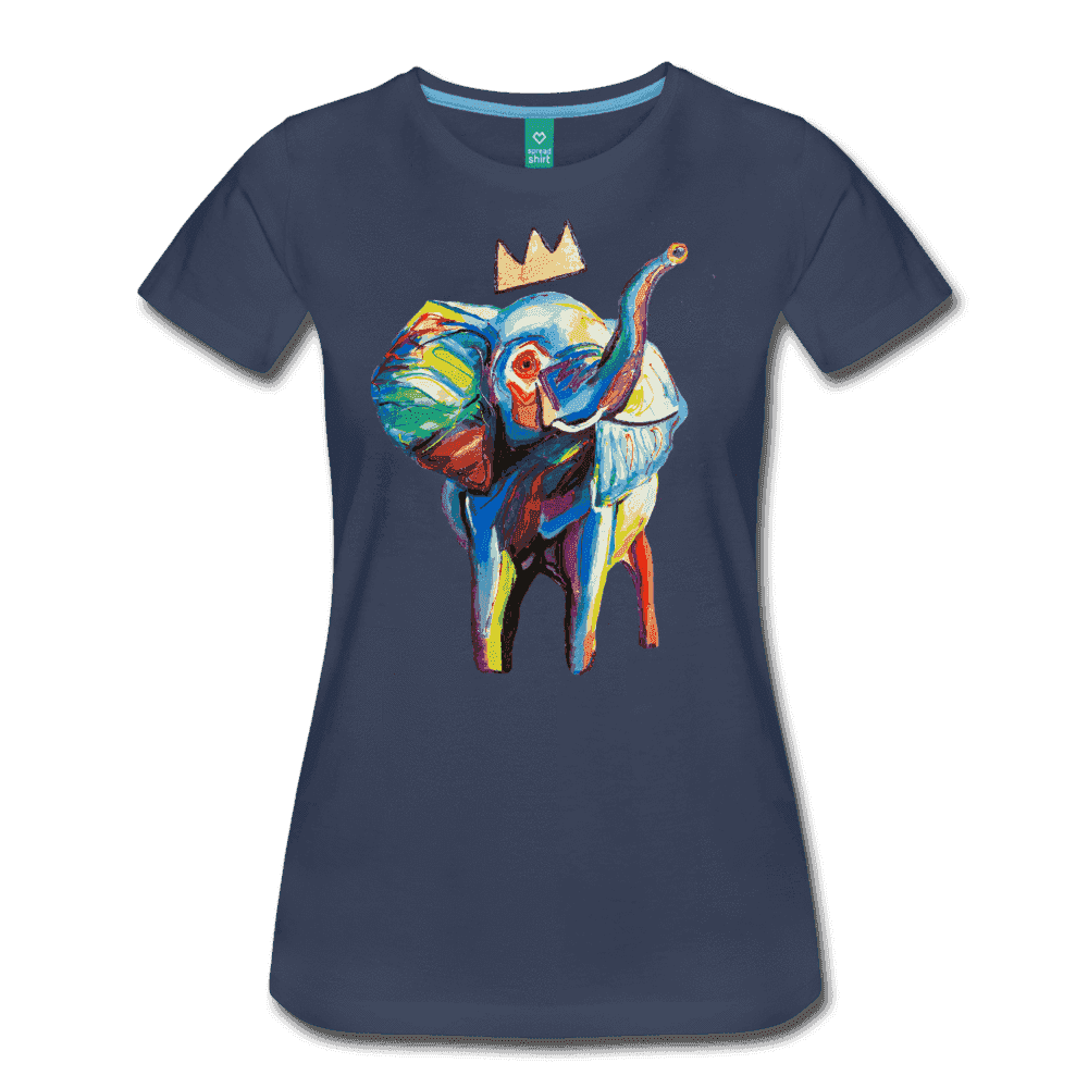 Elephant x Crown Women's T-shirt - navy