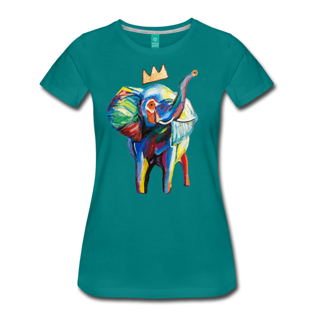 Elephant x Crown Women's T-shirt - teal