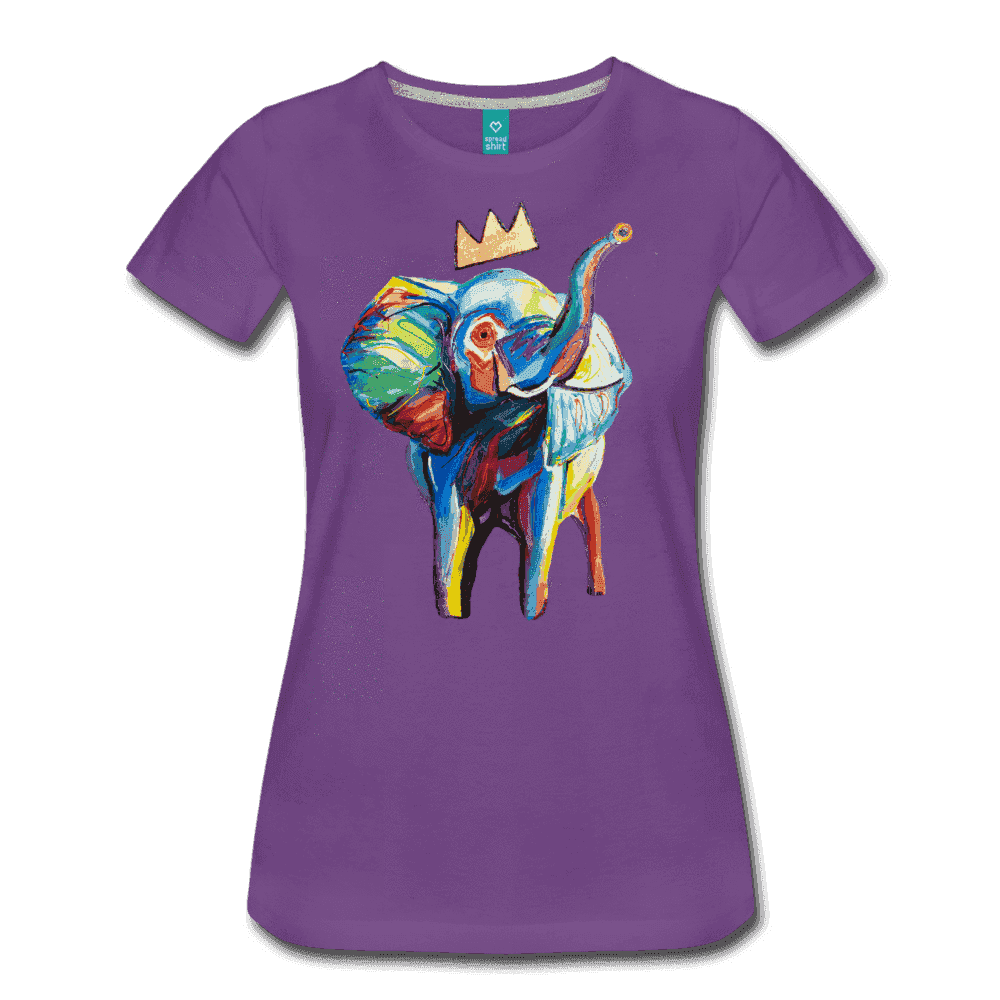Elephant x Crown Women's T-shirt - purple