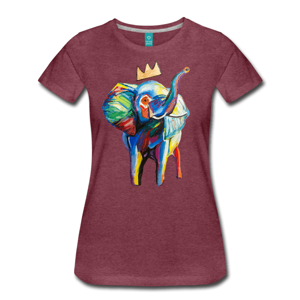 Elephant x Crown Women's T-shirt - heather burgundy