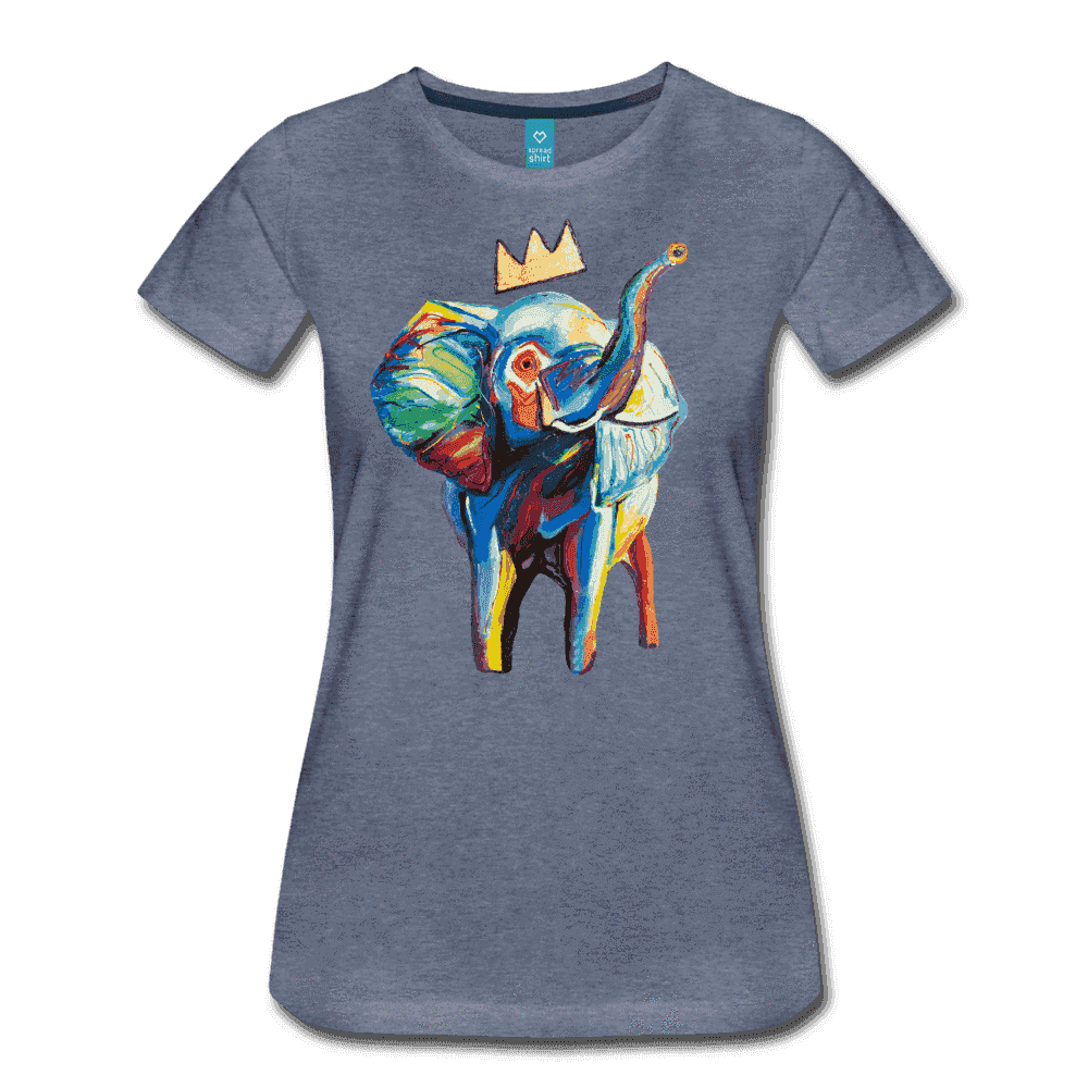 Elephant x Crown Women's T-shirt - heather blue