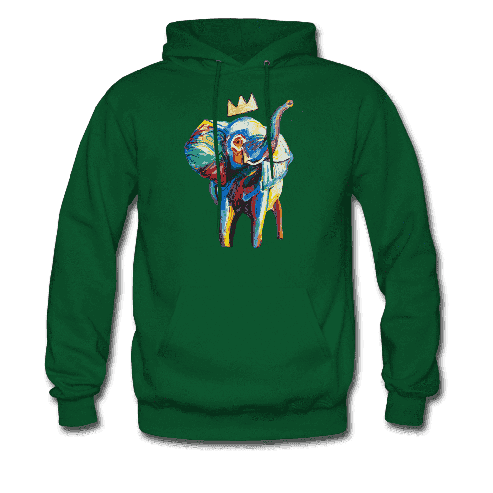 Men's Elephant x Crown Hoodie - forest green