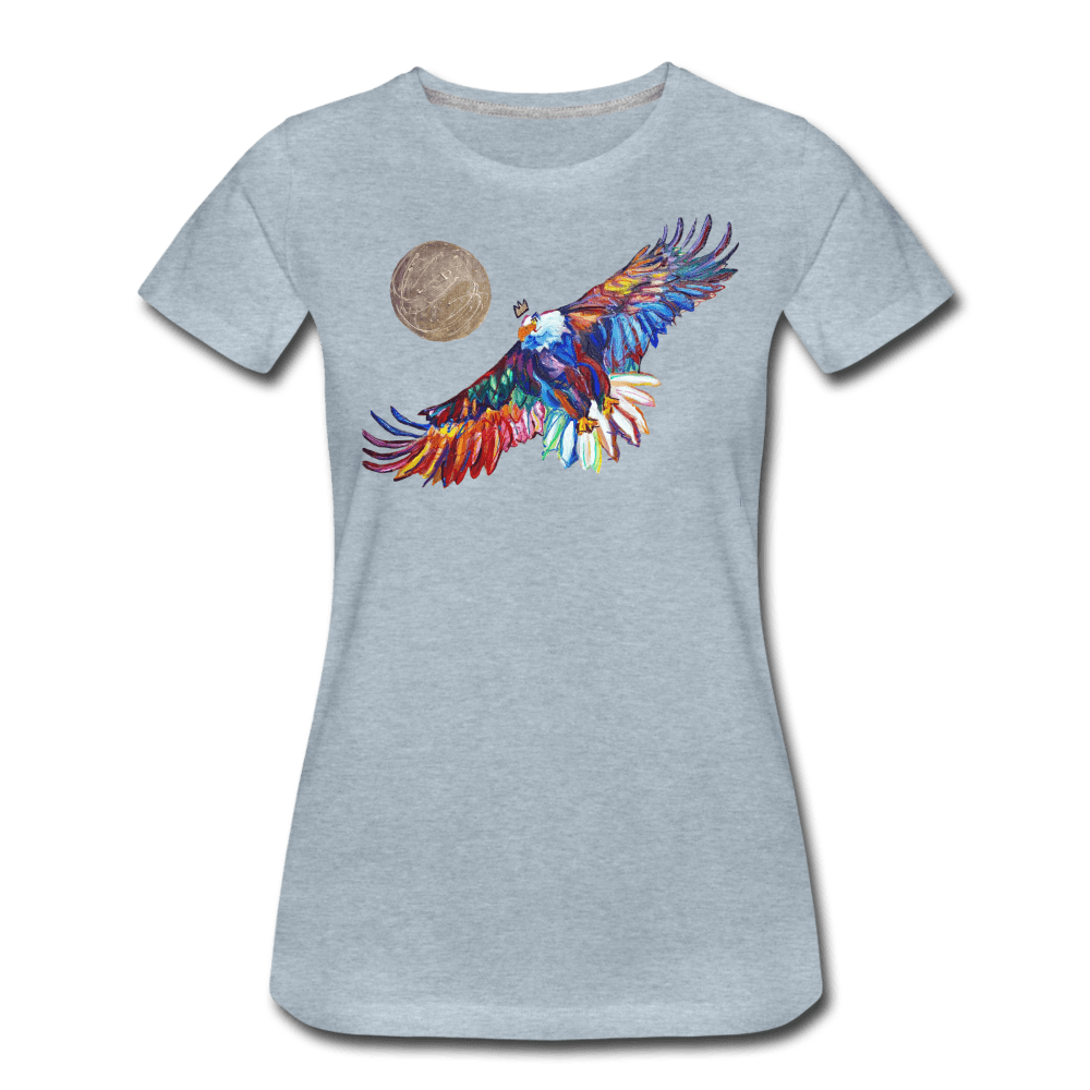 My America Women’s T-Shirt - heather ice blue