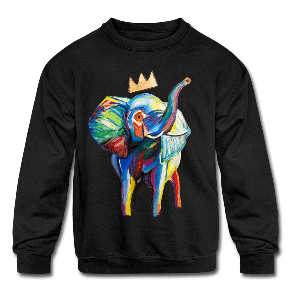 Elephant X Crown Kids Sweatshirt - black