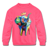 Image of Elephant X Crown Kids Sweatshirt - neon pink