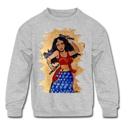 Desi Wonder Woman Kids' Sweatshirt - heather gray