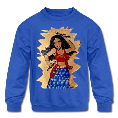 Desi Wonder Woman Kids' Sweatshirt - royal blue