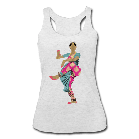 Bharatanatyam Dancer Racerback Tank - heather white