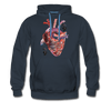 Image of Heart Beat Men's Hoodie - navy